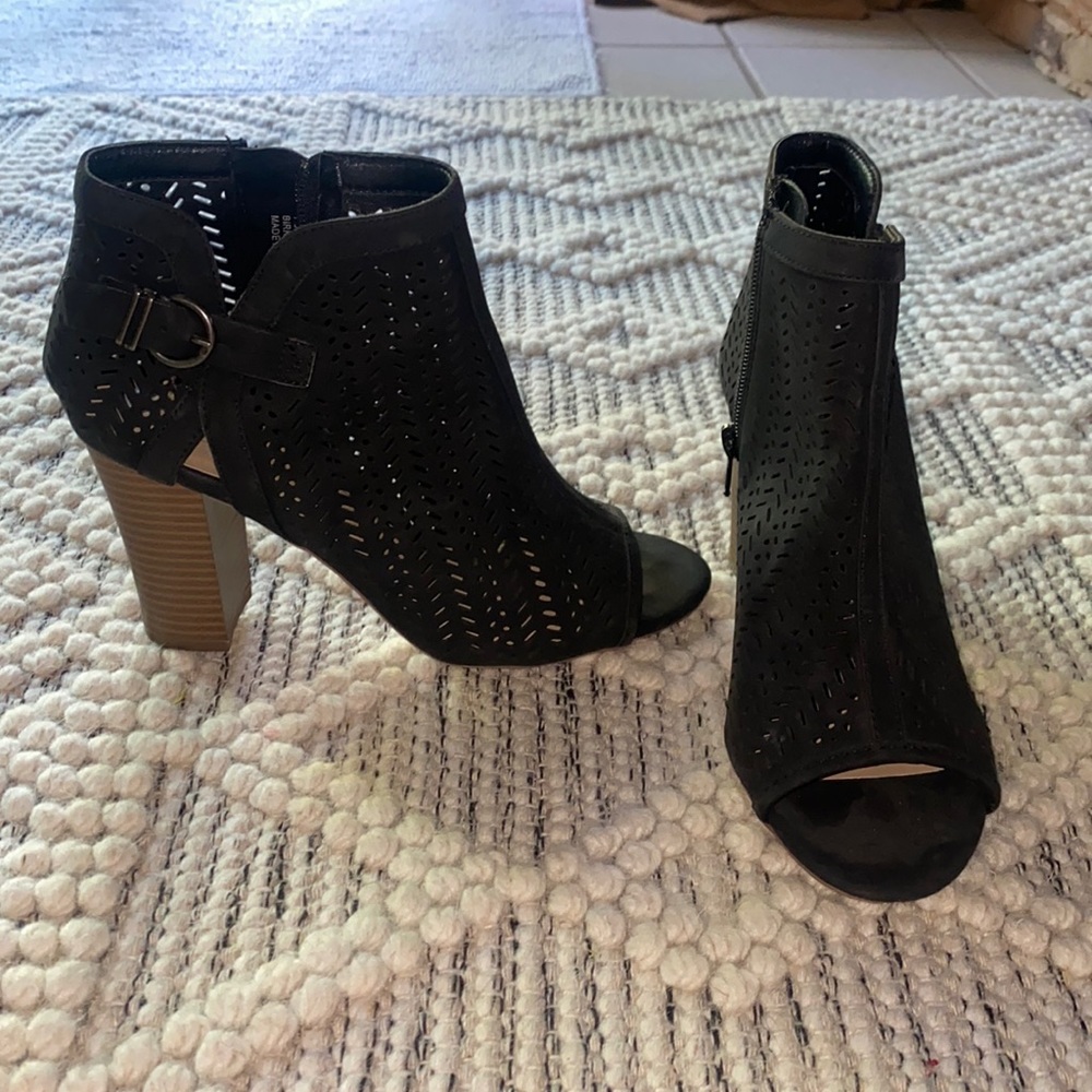 Black heal booties